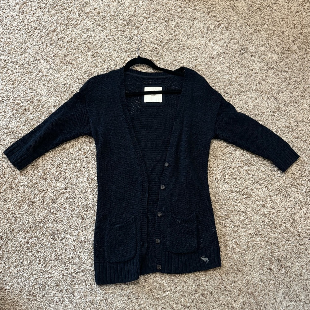 Vintage Abercrombie Quarter-sleeve knit cardigan